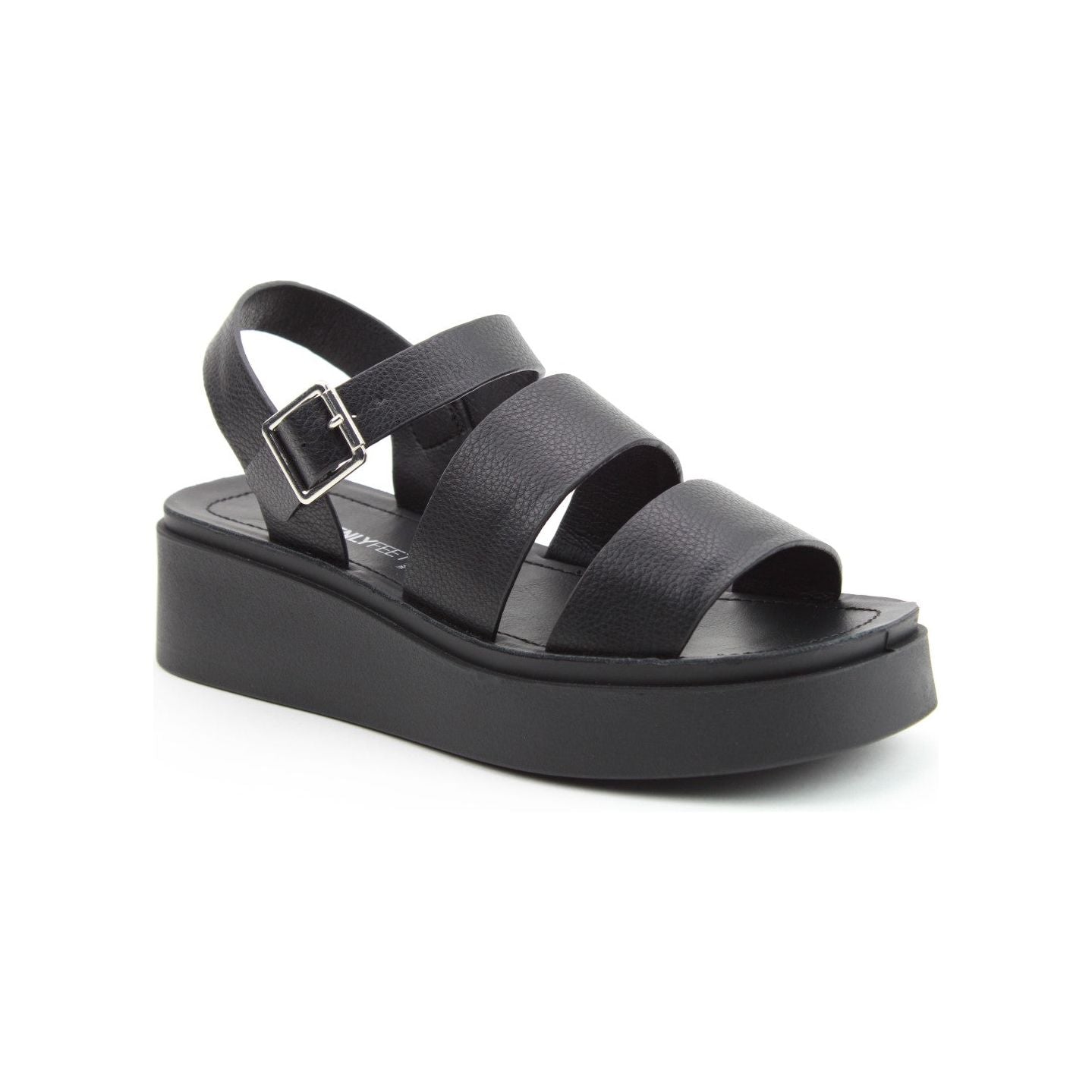 Heavenly Feet Vegan Friendly Wedge Sandal Swale BLACK