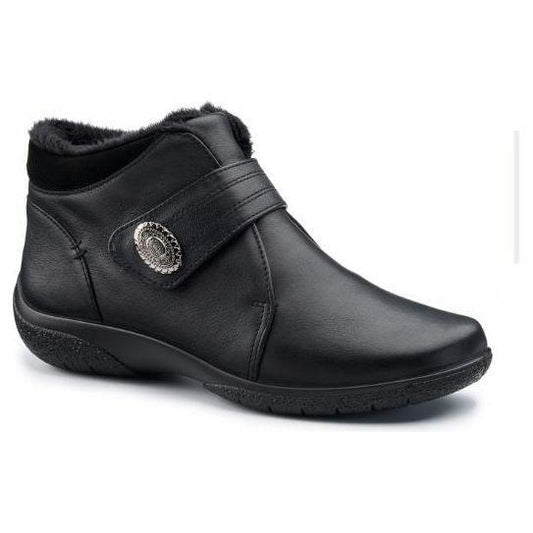 Hotter Boot MUSE Ankle Boot with strap and Zip EXTRA WIDE BLACK