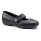 Hotter Shoe CHARITY Touch Fastening leather bar shoe WIDE FIT BLACK 
