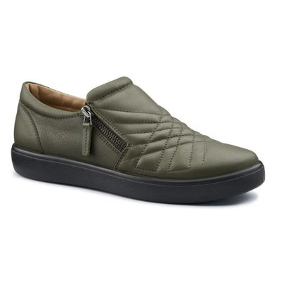 Hotter Shoe POPPY Trainer style Shoe with Zip KHAKI