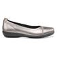 Hotter Shoe ROBYN Ballerina style Flat court shoe WIDE PEWTER