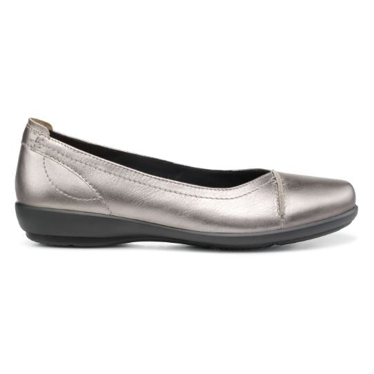 Hotter Shoe ROBYN Ballerina style Flat court shoe WIDE PEWTER