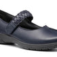 Hotter Shoe  Shake Leather Wide Fitting Bar Shoe NAVY WIDE