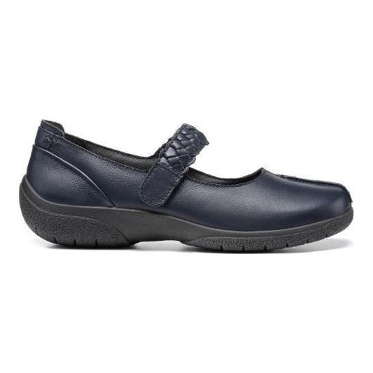 Hotter Shoe  Shake Leather Wide Fitting Bar Shoe NAVY WIDE
