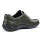 Hotter Shoe SUGAR Leather Touch Fastening Shoe Extra Wide Fitting FOREST Green