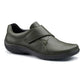 Hotter Shoe SUGAR Leather Touch Fastening Shoe Extra Wide Fitting FOREST Green