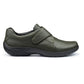 Hotter Shoe SUGAR Leather Touch Fastening Shoe Extra Wide Fitting FOREST Green