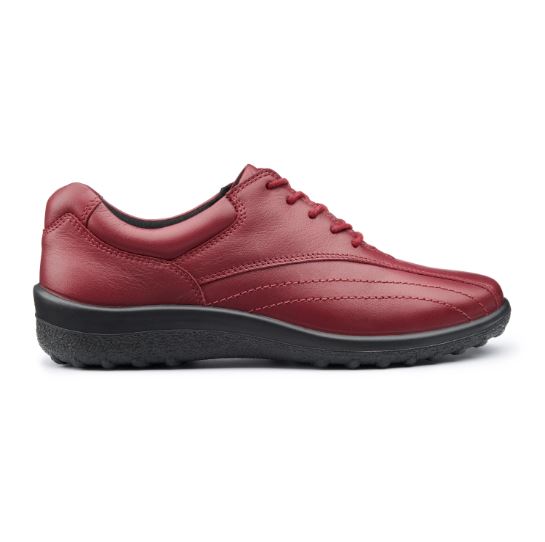 Hotter Shoe Tone Red Extra Wide Leather Lace up Shoe RED WIDE
