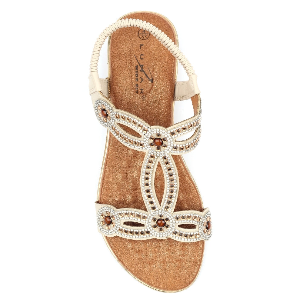 Lunar Wide Fit Sandal Indigo JLH616BG BEIGE
