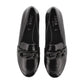 Jana Loafer style shoe in wide fitting BLACK  PAT 24260-018