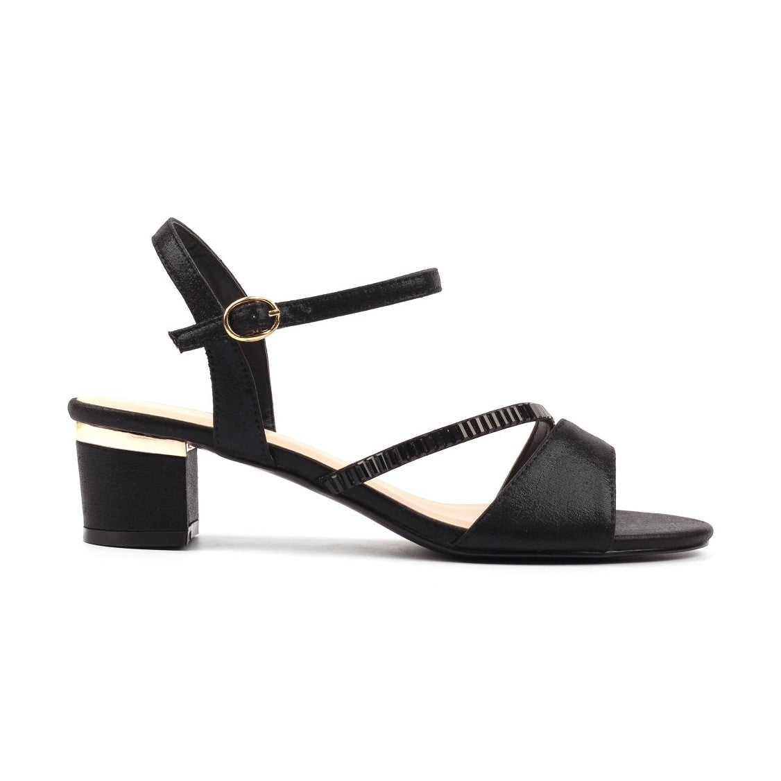 Lunar Jen BLACK Block Heel Dress Sandal JLH585AA