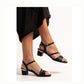 Lunar Jen BLACK Block Heel Dress Sandal JLH585AA
