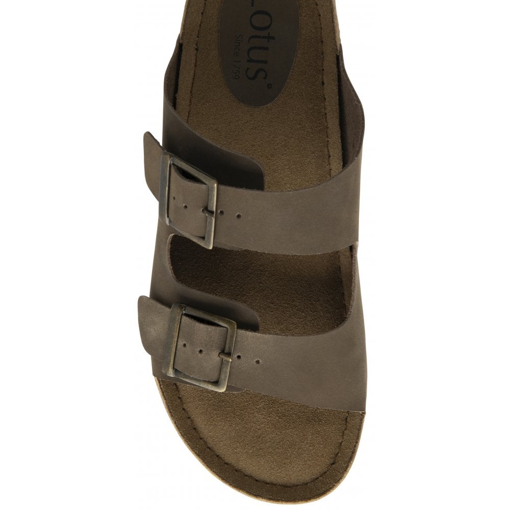 Lotus St Ives Mens Leather Mule Sandal