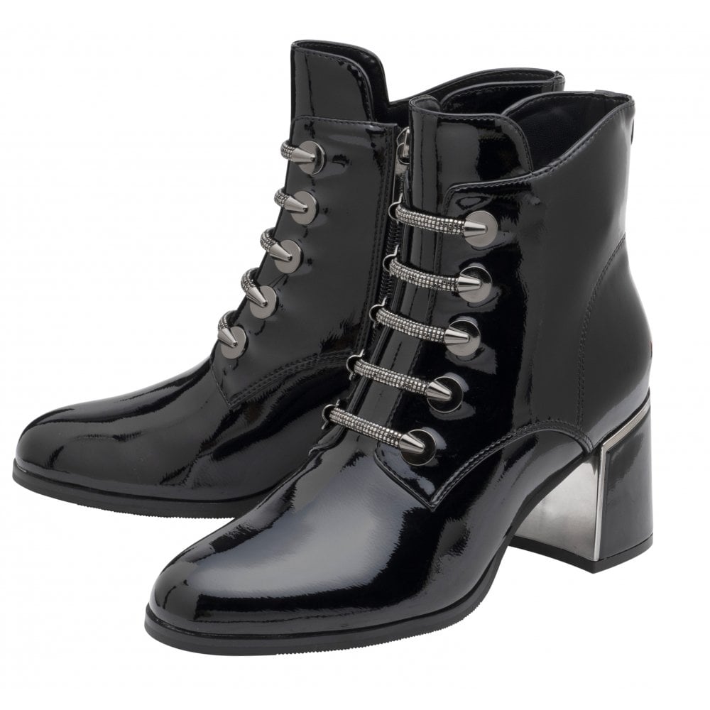 Lotus Paisley BLACK ULB532 Ankle Boots