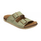 Lotus Rome PISTACHIO Green Twin Buckle Leather Insole Mule Sandal ULP390