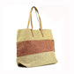 lunar Verena Straw Beach Bag Pink Stripe