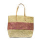 lunar Verena Straw Beach Bag Pink Stripe