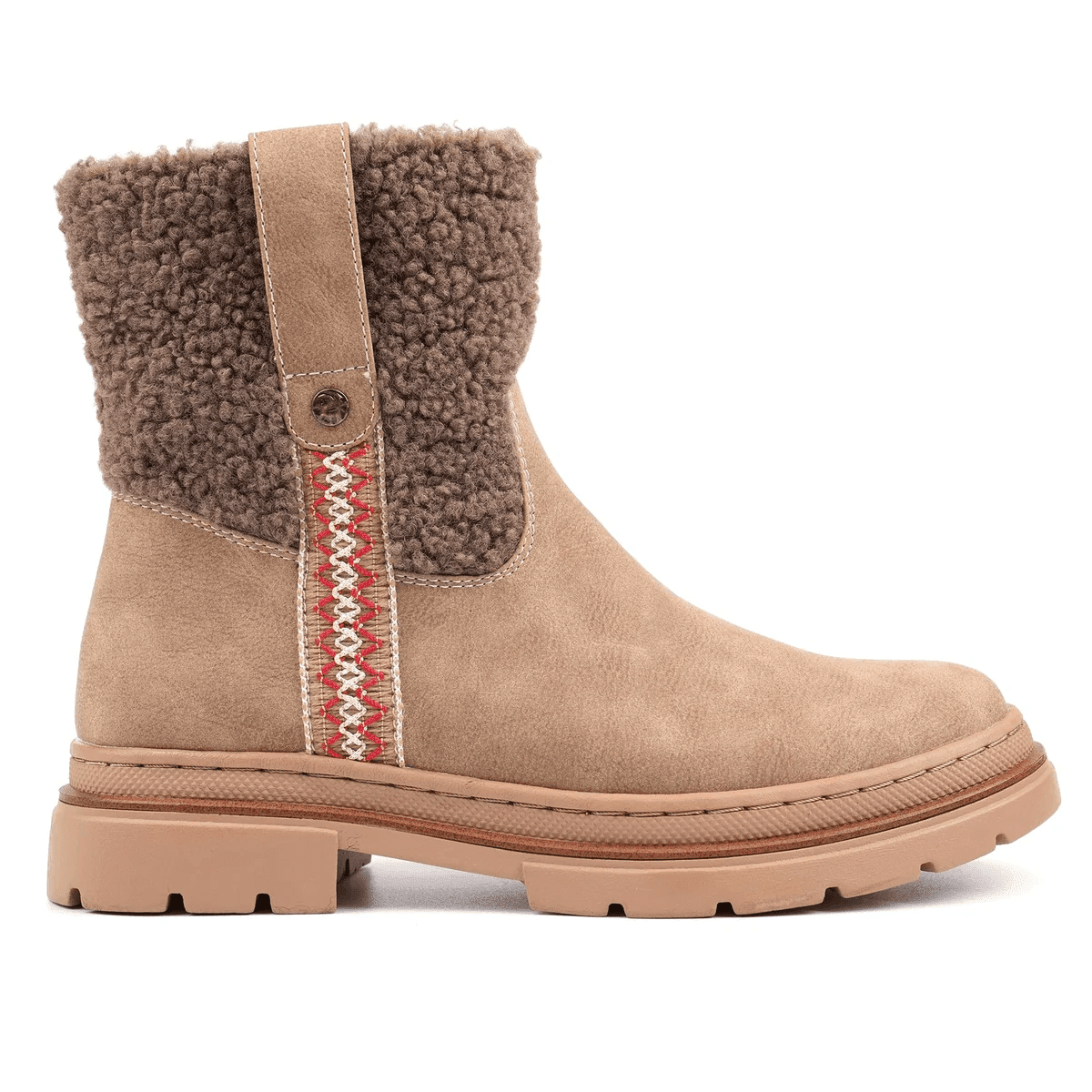 Lunar Dawn TAUPE Fur Cuff Ankle Boot GLB240-TP