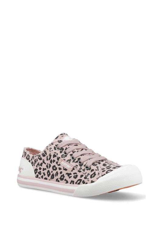 Rocket Dog Jazzin Leon LIGHT PINK Leopard Print Trainers