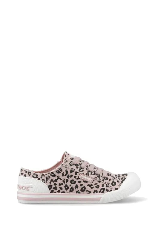 Rocket Dog Jazzin Leon LIGHT PINK Leopard Print Trainers