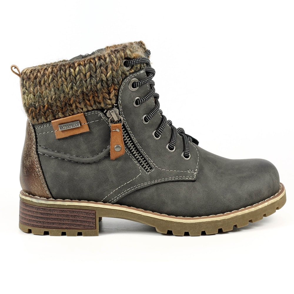 lunar Millie GREY Waterproof Ankle Boot GLB123 OL
