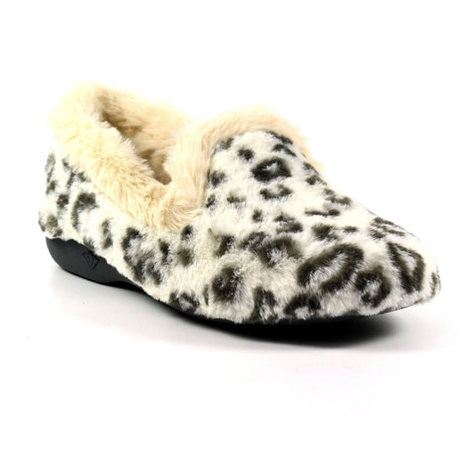 Lunar Morgan WHITE Leopard Print Slipper KLA215