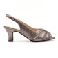 Lunar Nancy Wide Fitting PEWTER Slingback Shoe FLJ007PW