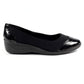 Lunar Natasha BLACK Patent Elastcated Shoe FLN002BK