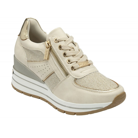 Lotus Tenno NATURAL Wedge Heel Trainer Style Shoe With Zip ULS576