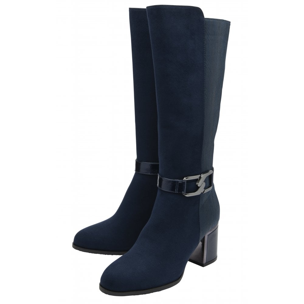 Lotus Elsa  NAVY Knee High Boot