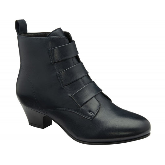 Lotus Lorissa NAVY Soft Leather Zip Ankle Boot LORISSA