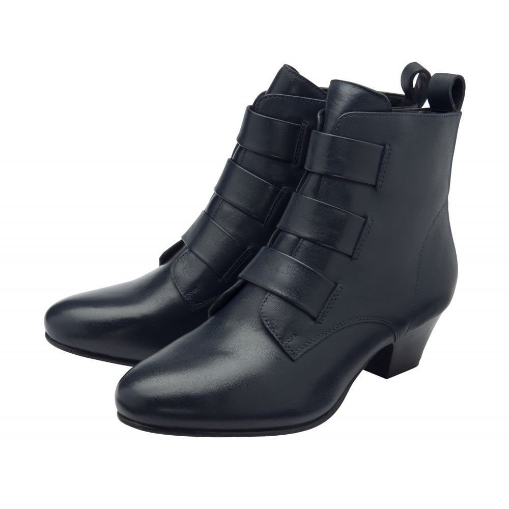 Lotus Lorissa NAVY Soft Leather Zip Ankle Boot LORISSA