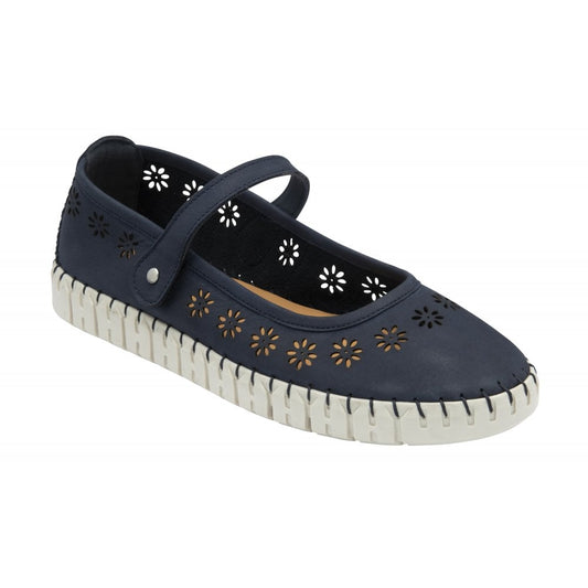 Lotus Aurelia NAVY Ballerina Bar Shoe ULS566