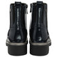 Lotus Jojo NAVY Patent Lace Up Ankle Boot With Zip ULB350