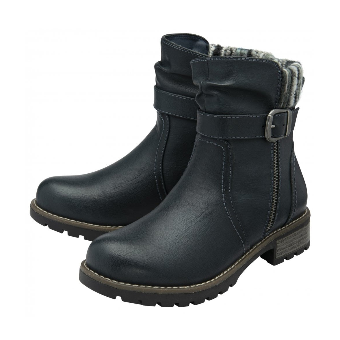 Lotus Triana NAVY Biker Style Ankle Boot