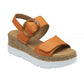Lotus Cammie ORANGE Leather Flatform Adjustable Sandal ULP268