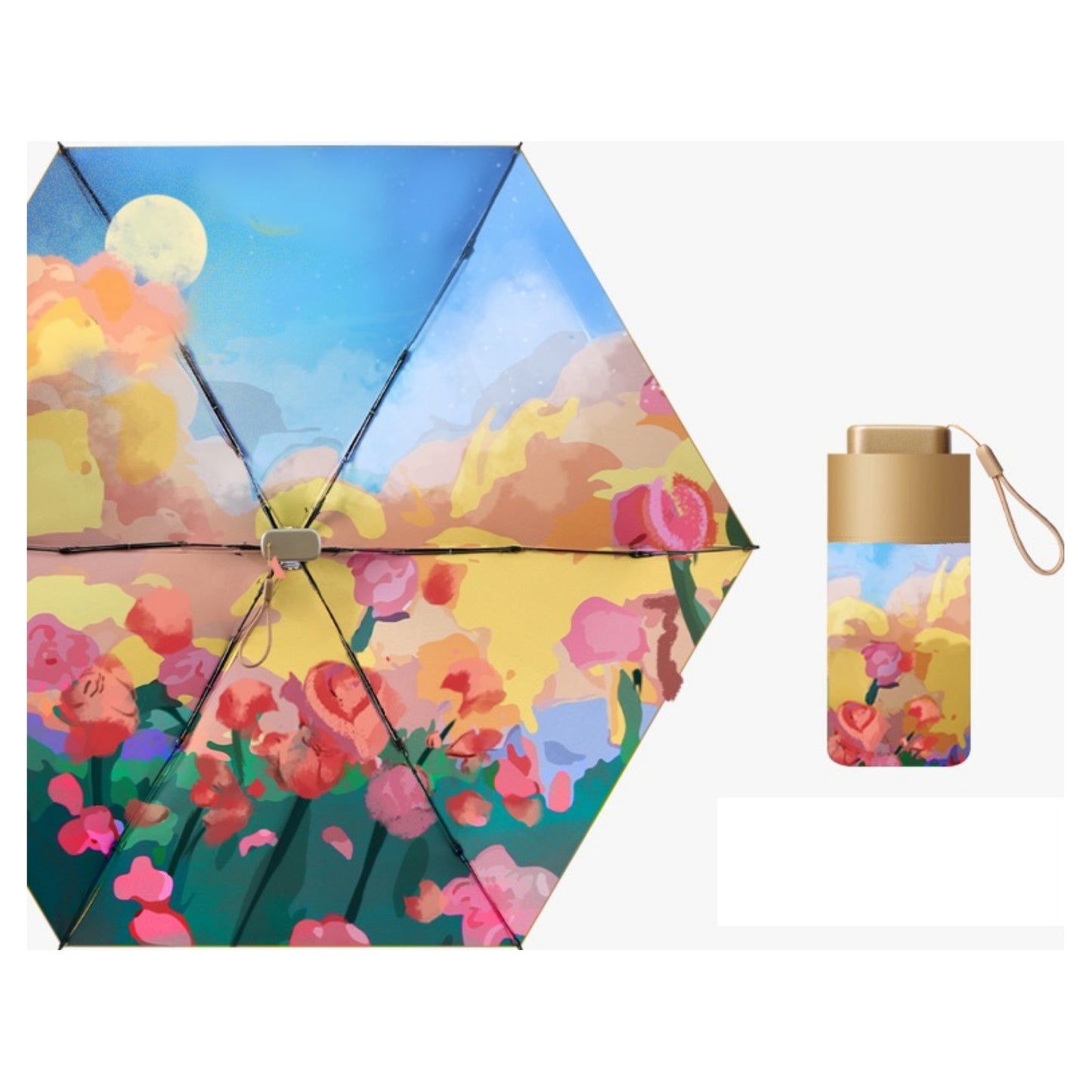 Artist Print Pocket Umbrella Multi Floral