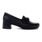 Rieker BLACK Leather Low Heeled Loafer / Moccasin Shoe 41660-00