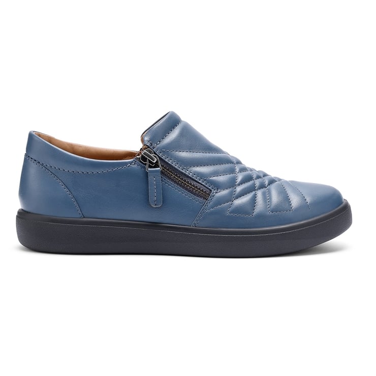 Hotter Poppy Wide Fit AQUATIC BLUE Zip Trainer Style Shoe