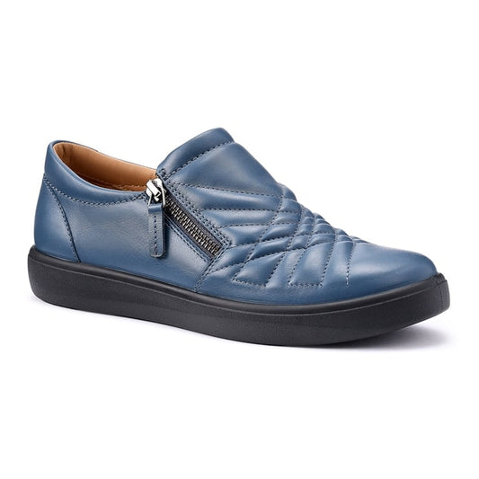 Hotter Poppy Wide Fit AQUATIC BLUE Zip Trainer Style Shoe