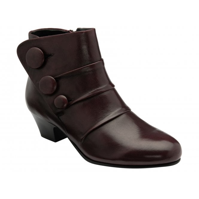 Lotus Prancer PURPLE low Heel soft Leather Zip Ankle Boot ULB081