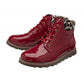 Lotus Naomi RED Patent LEOPARD Trim Ankle Boot