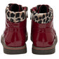 Lotus Naomi RED Patent LEOPARD Trim Ankle Boot