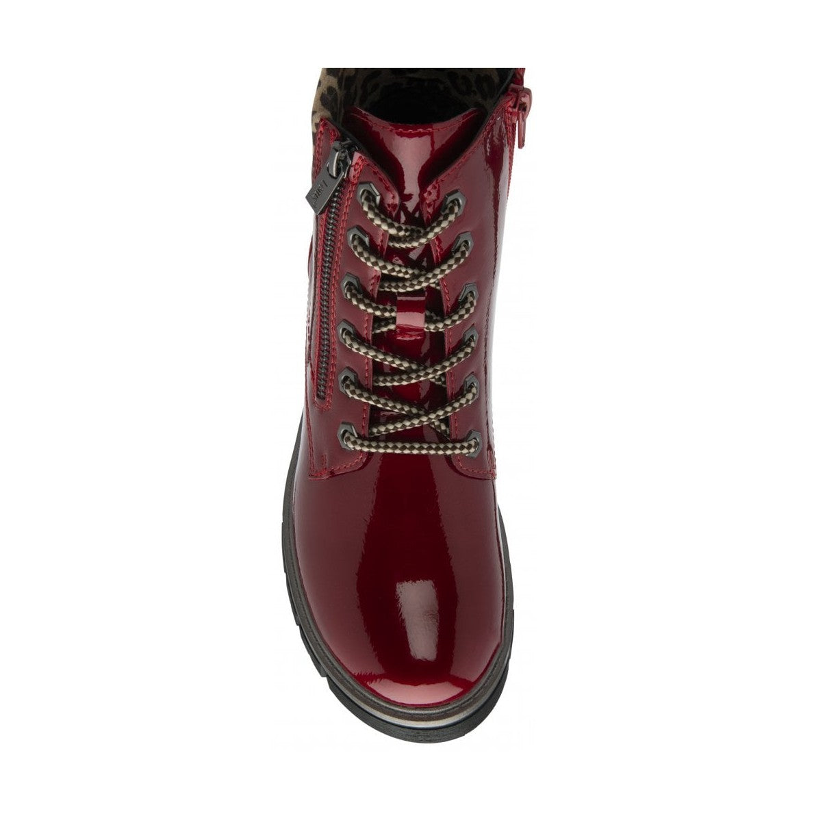 Lotus Charlston RED Patent Lace Boot With Zip ULB383