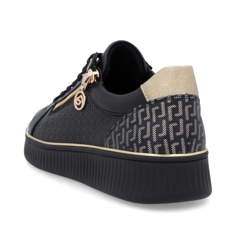 Remonte D2e00 BLACK Soft Leather Sneaker D2E00-03