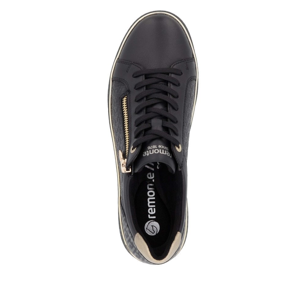 Remonte D2e00 BLACK Soft Leather Sneaker D2E00-03