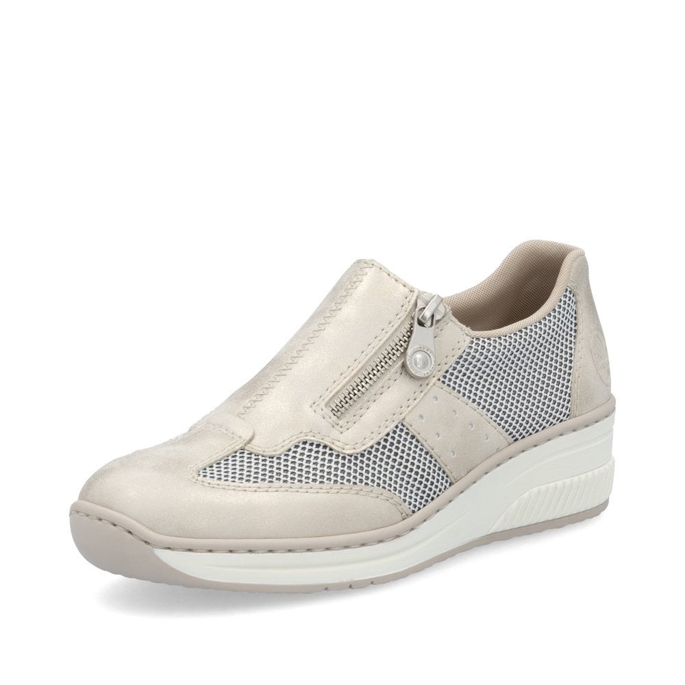 Rieker 48760 BEIGE Zip Fastening Comfort Trainer 48760-60