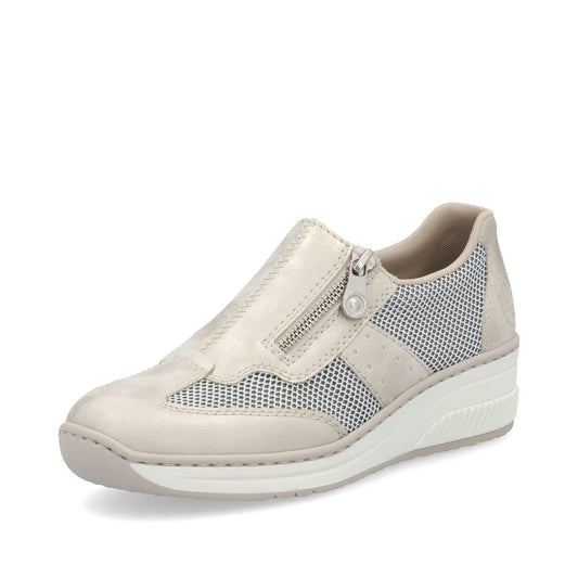 Rieker 48760 BEIGE Zip Fastening Comfort Trainer 48760-60