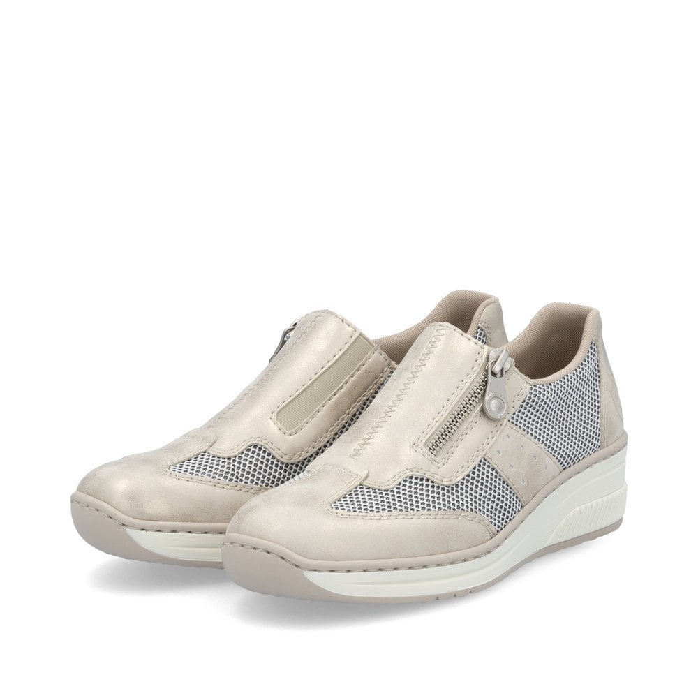 Rieker 48760 BEIGE Zip Fastening Comfort Trainer 48760-60