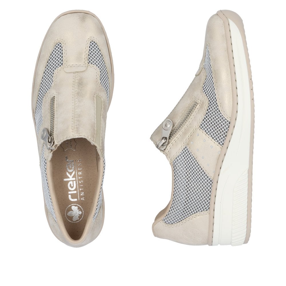 Rieker 48760 BEIGE Zip Fastening Comfort Trainer 48760-60